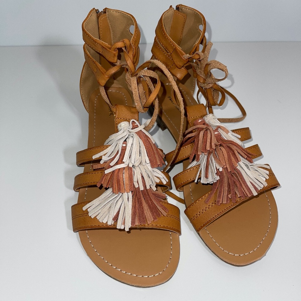 mark. Vegan leather tassel‎ gladiator sandals NWOT size 8